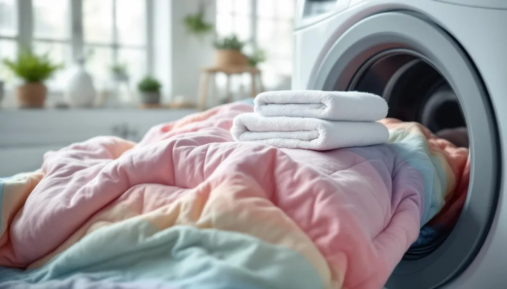 una ama de casa comparte el truco de meter una toalla en la lavadora junto con el edredón para mejorar la limpieza y el secado. descubre cómo este consejo puede facilitar el cuidado de tus prendas en casa.